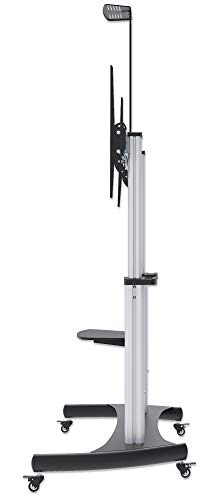 Manhattan Heavy Duty Mobile Rolling TV Cart Stand for 60-100 Inch Flat Screens - Tilt/Height Adjustable - 2 AV Shelves - 461672