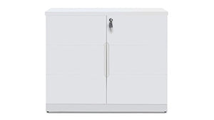 Hayes Modern 2 Door Storage Cabinet with Glass Doors - White