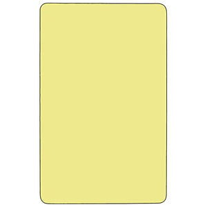 Flash Furniture 30''W x 72''L Rectangular Yellow Thermal Laminate Activity Table - Standard Height Adjustable Legs