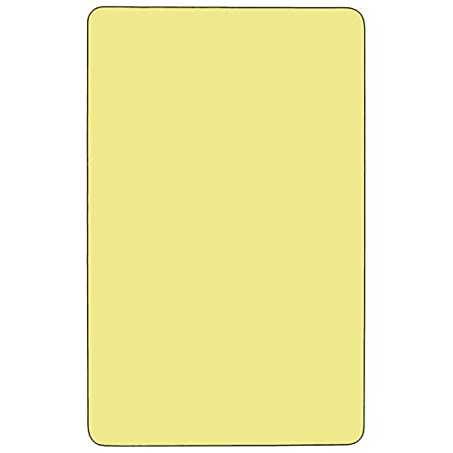 Flash Furniture 30''W x 72''L Rectangular Yellow Thermal Laminate Activity Table - Standard Height Adjustable Legs