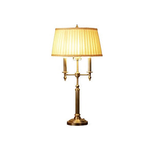 VejiA Modern Gold-Plated Copper Desk Lamp with Linen Lampshade