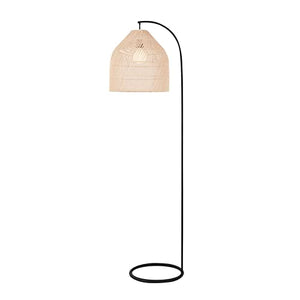 VejiA LED Floor Lamp with Rattan Lamshape Iron Art - Modern Standing Tall Lamp