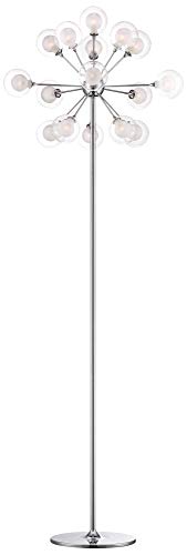 Mid Century Modern Floor Lamp Sputnik Style 16-Light Chrome Opal Glass Orbs for Living Room Reading Bedroom - Possini Euro Design