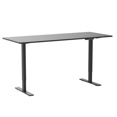 VIVO Electric Height Adjustable Standing Desk, 71 x 30 inch, Black Table Top, Black Frame, Preset Controller - 1B Series