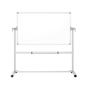 VIZ-PRO Double-Sided Magnetic Mobile Whiteboard, 60 x 36 Inches, Steel Stand