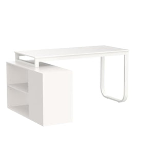 Homsee L-Shaped Home Office Computer Desk with Drawer, Shelves, and Storage Cabinet - White (55.1" x 41.3" x 29.5")