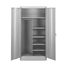 7214LGY Tennsco Combination Wardrobe/Storage Cabinet - 36" x 18" x 72" - Security Lock - Light Gray