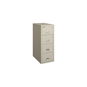 FireKing 41831CPA Four-Drawer Vertical File Cabinet, UL 350 Fire Rated, Letter Size - Parchment