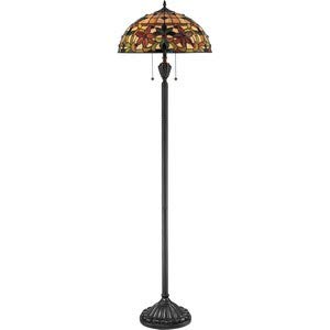 Quoizel TF878F Kami Flower Tiffany Floor Lamp, 2-Light, 200 Watts, Vintage Bronze (62" H x 18" W)