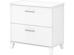 Bush Furniture Somerset 2-Drawer Lateral File Cabinet, White, 30-Inch