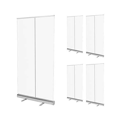 CABINAHOME 5PCS Floor Standing Sneeze Guard, Portable Clear Screen Shield with Wide Base Roll Up Banner Stands for Office, Stores, Restaurant, Classroom and More (80" x 32")