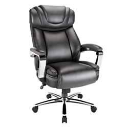 Realspace Axton Leather High-Back Big & Tall Chair, Dark Gray