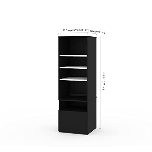 Pemberly Row 72" L-Shaped Standing Desk with Storage Set of 2 Black
