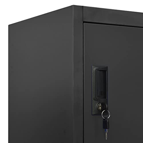 WZQWXHW Steel Locker Cabinet 35.4"x17.7"x70.9" Anthracite - Home & Office Storage Solution