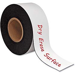 MasterVision Tape Roll Magnetic Dry Erase, 3" x 50' White