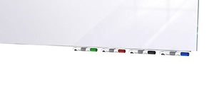 Aria 4'H x 8'W Magnetic Low Profile 1/4" Glass Whiteboard - Horizontal White - 4 Rare Earth Magnets, 4 Markers and Eraser