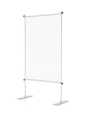 Trimplace Clear Room Partitions/Dividers - 36" W x 72" H for Offices, Restaurants, Lobbies - Base Options