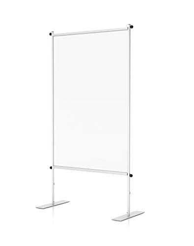 Trimplace Clear Room Partitions/Dividers - 36" W x 72" H for Offices, Restaurants, Lobbies - Base Options