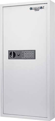 Winbest Barska Steel 240 Key Safe Wall Mount Cabinet with Electronic Keypad Lock Box, White