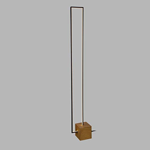 VONN Silva VSSF5109BL 60" Floor Lamp in Plated Black Wood Finish Integrated LED, 8.75" L x 6" W x H