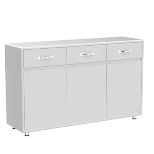 GLCHQ Storage Drawer File Cabinet Side Cabinet Entryway Console Side Tables (Three Drawers, Three Doors, Grey)