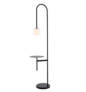 VejiA Standing Light Floor Lamp with Table White Glass Lampshade - Marble Base Reading Lamp