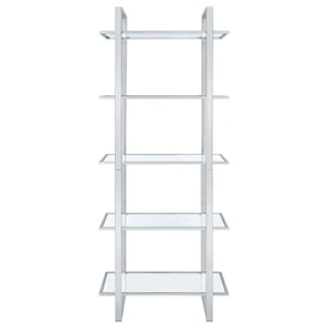 Coaster Home Furnishings Hartford Glass Shelf Bookcase Chrome