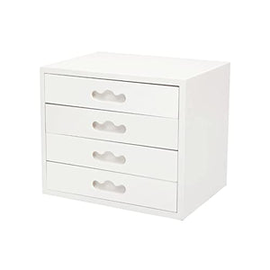 BIZOLE Flat File Cabinet Storage with Lockable Drawers - Wooden Desktop Organizer (Size: B)