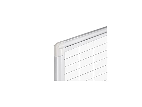 MasterVision Planning Board Porcelain Dry Erase Magnetic 1" x 2" Grid, 36" x 48", Whiteboard with Aluminum Frame