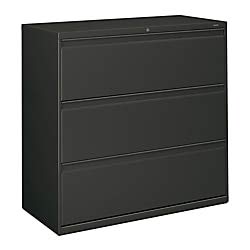 HON 800 Series Three-Drawer Lateral File, 42" x 19.25" x 40.875", Charcoal