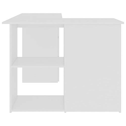 Tidyard L-Shaped Computer Desk Home Office PC Laptop Corner Workstation with 2 Open Storage Shelves and 6 Storage Drawers Gaming Table Furniture 57.1 x 39.4 x 29.9 Inches (W x D x H)