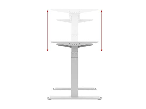 Monoprice Height Adjustable Sit Stand Riser Table Desk Frame - White with Electric Dual Motor, Compatible with Desktops from 43 Inches Up to 87 Inches Wide - Workstream Collection