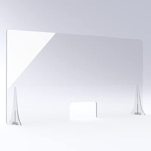 SNEEZEGUARDER | XL 30"H x 60"L Plexiglass Sneeze Guard for Desk Counter with Double-Side Tape Base Stabilizers | Ships Fast | 20+ Sizes Available | 60”L x 30”H | 60x30