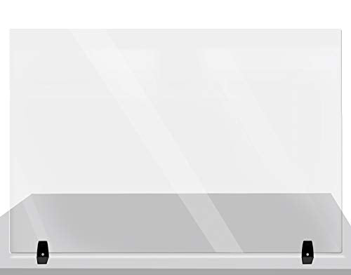 Stand Steady Clear Desktop Panel | Freestanding Protective Acrylic Shield & Sneeze Guard |Portable Desk Divider for Desks & Tabletops | for Offices, Schools, Libraries & More (48 x 30)