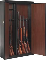 American Furniture Classics 916 16 Gun Metal Cabinet, Black