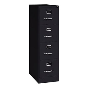 Hirsh Industries 4 Drawer Metal File Cabinet (24 Cabinets) - Commercial Grade Vertical Filing Storage, Lock, Letter-Size Hanging Files - Black