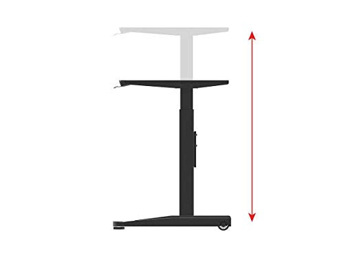 Monoprice Height Adjustable Gas-Lift Sit-Stand Desk Frame - 5 Feet Wide - Black | Mobile and Versatile, Easy to use, Smooth and Quiet - Workstream Collection