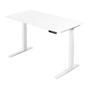 S Stand Up Desk Store Electric Adjustable Height Standing Desk (White Frame/Gloss White Top, 60" Wide)