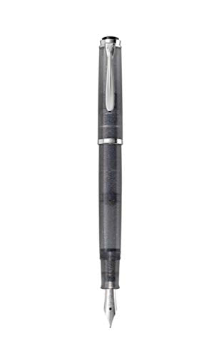 Pelikan Special Edition Tradition M205 Moonstone Fountain Pen, Fine Nib, Includes Bottle of Edelstein Moonstone Ink, Gray, 1 Set (816939)
