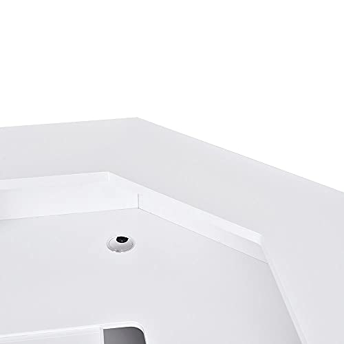 Dir Reception Area Counter with LED Lights Valencia Curved White