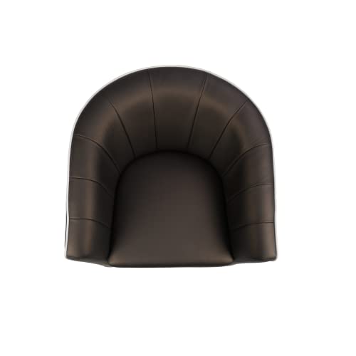 MAYAKOBA Isabella Guest Chair Set of 2 Luxury Soft Leather with Lockable Casters, Coffee