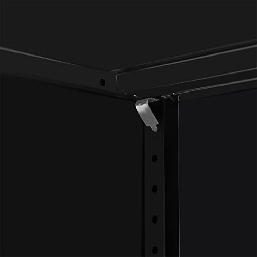 EDWAL Vertical Storage Cabinet - Lateral Black Metal File Cabinet with Lockable Doors and Shelves
