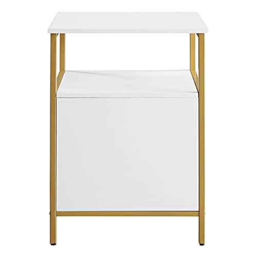 OSP HOME FURNISHINGS Designs Modern Life Contemporary Utility Table and Printer Stand with Storage Cabinet, White.