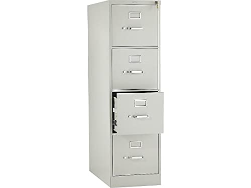 HON 310 Series Four-Drawer Full-Suspension File Cabinet, Letter Size, Light Gray