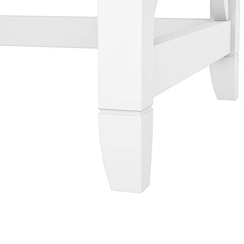 Bush Furniture Key West 2 Person Desk Set with Lateral File Cabinet, Pure White and Shiplap Gray