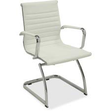 Lorell 59504 Modern Chair, 35.5" x 23.5" x 23.8", White, Chrome, Polished Aluminum