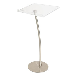 BAYTEWJX Portable Silver Curved Acrylic Podium Stand