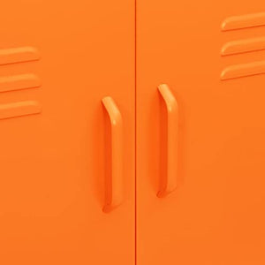 ZQQLVOO Metal Lockers with Card Slots, Orange Storage Cabinet 31.5"x13.8"x40