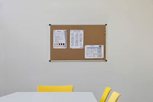 MasterVision Maya Series Self-Healing Cork Bulletin Board, Wall Mounting Push Pin Cork Board , 48" x 72", Aluminum Frame,Brown