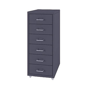 None 6 Drawer Mobile File Cabinet Vertical Filing Cabinet Organizer (Color: B)